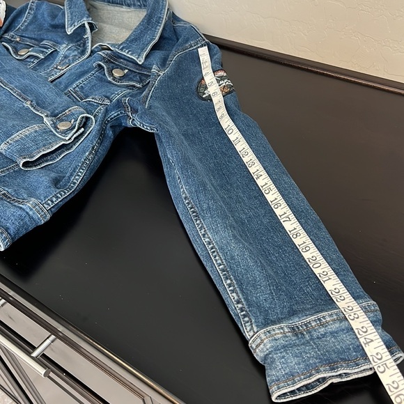 OOAK Miss Etam Reworked vintage denim jacket, y2k, sz L/XL, stretchy - Picture 9 of 15